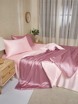 [BlekMauve+Lyserosa] SilkSilky-NO 19Momme Sengesett 003