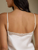[Hvit] SilkSilky-NO Spaghetti Strap Sweetheart Neck Nattkjole 005