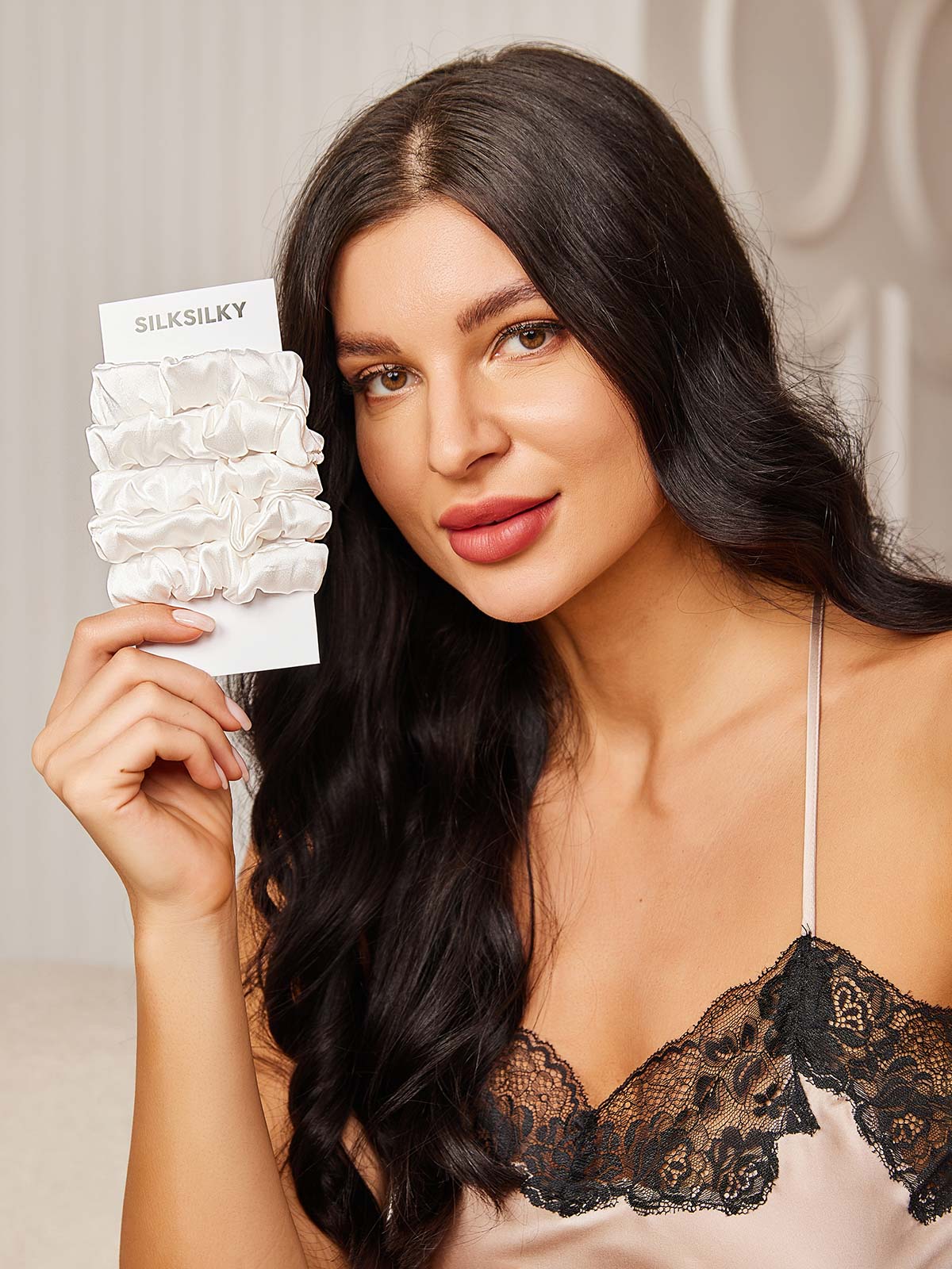 [Hvit] SilkSilky-NO 19Momme Scrunchie 002