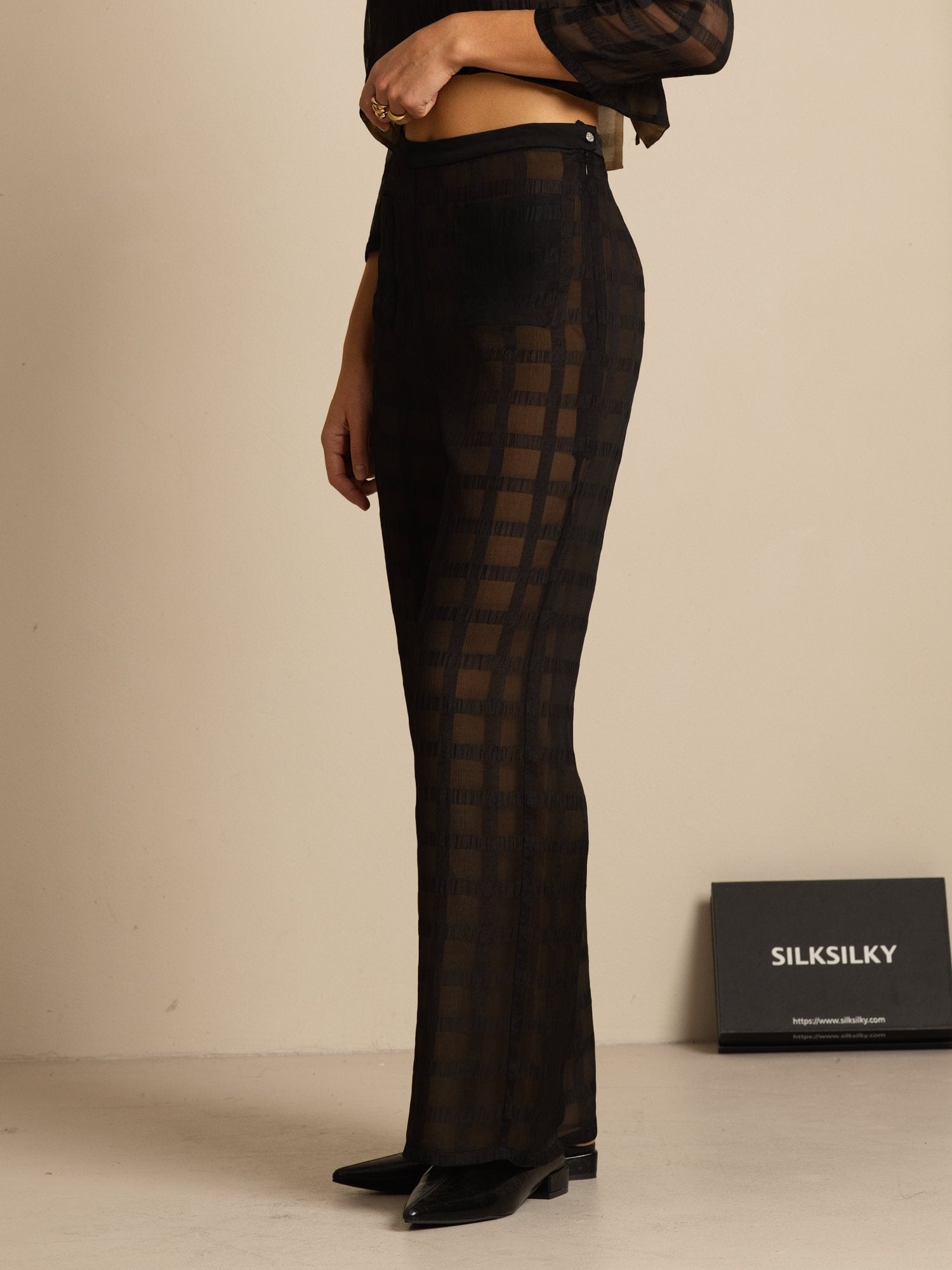 [Svart] SilkSilky-NO Womens Pants 004