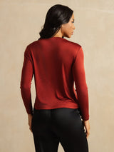[Brent Murstein] SilkSilky-NO Long Sleeve Crew Neck T-skjorte for Kvinner 002