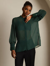 [Mørk Grønn] SilkSilky-NO Silke Womens Shirt 008