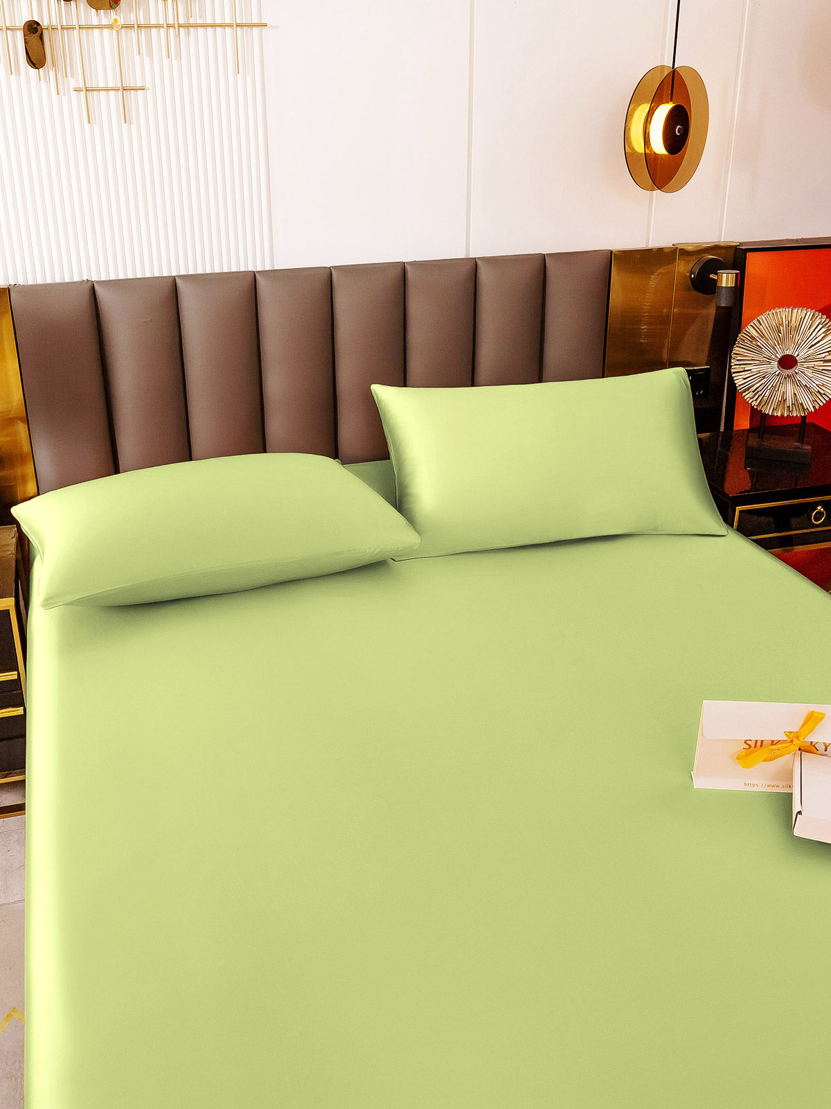 [Mintgrønn] SilkSilky-NO 19Momme Bedding Set 005