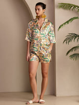 [Sandkrokodille] SilkSilky-NO Short Sleeve Notch Collar Pyjamas for Kvinner 003