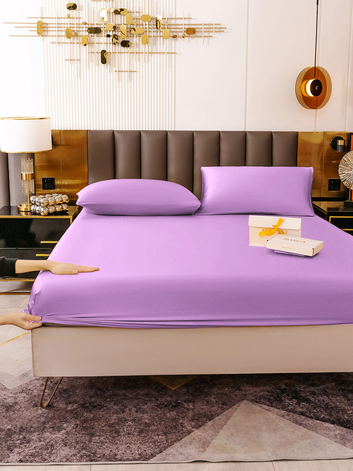 [Lavendel] SilkSilky-NO 19Momme Bedding Set 006