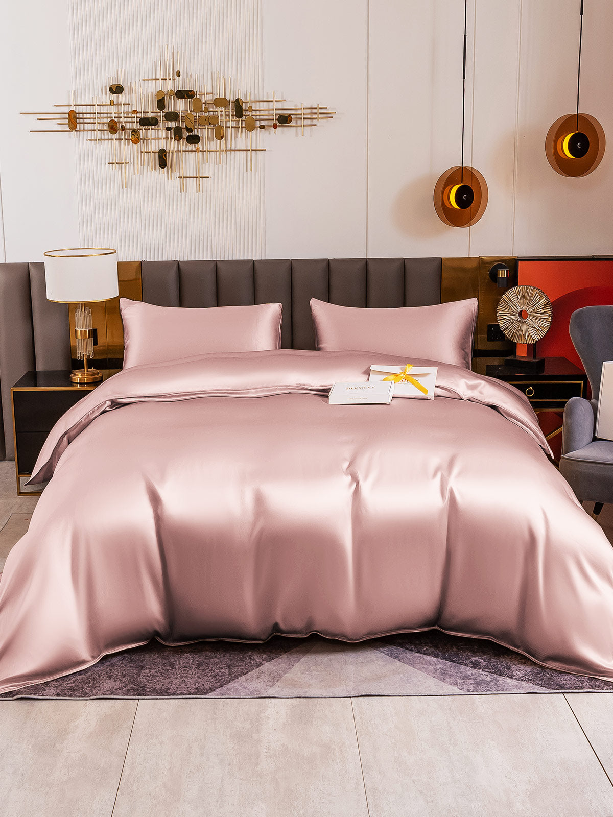 [Blek Mauve] SilkSilky-NO 19Momme Bedding Set 005