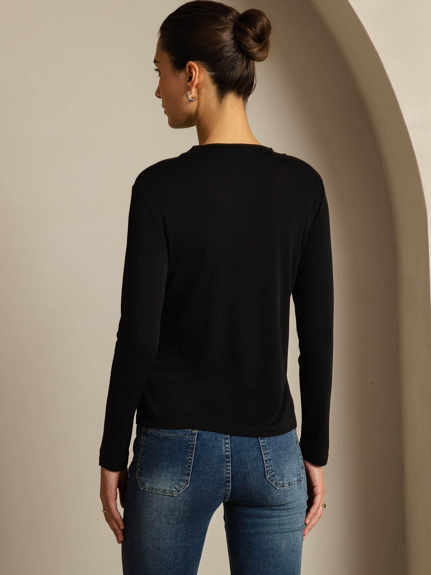 [Svart] SilkSilky-NO Silke Womens T-Shirt 002,