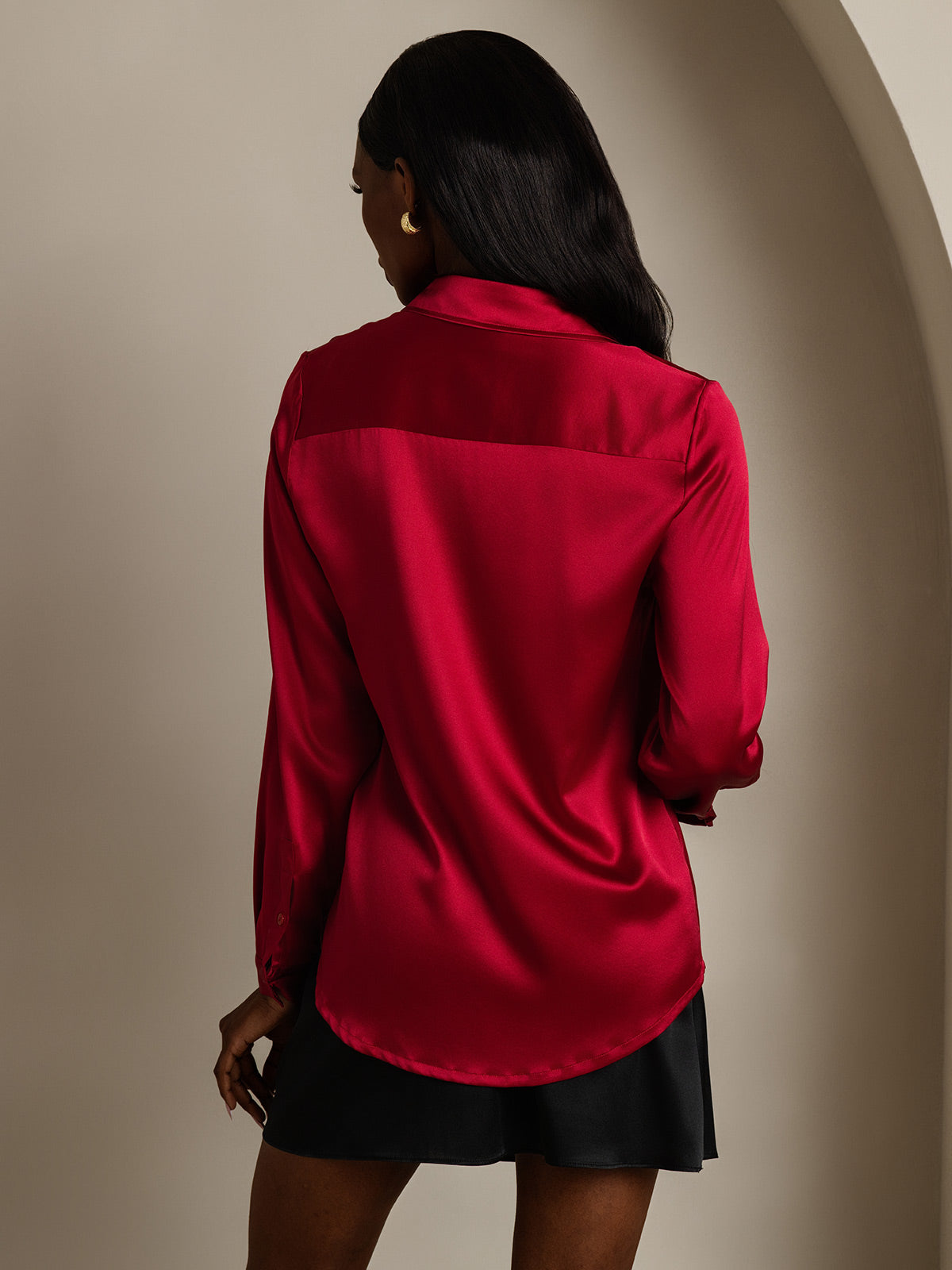 SilkSilky-NO 19Momme Silke Womens Shirt Vin 002