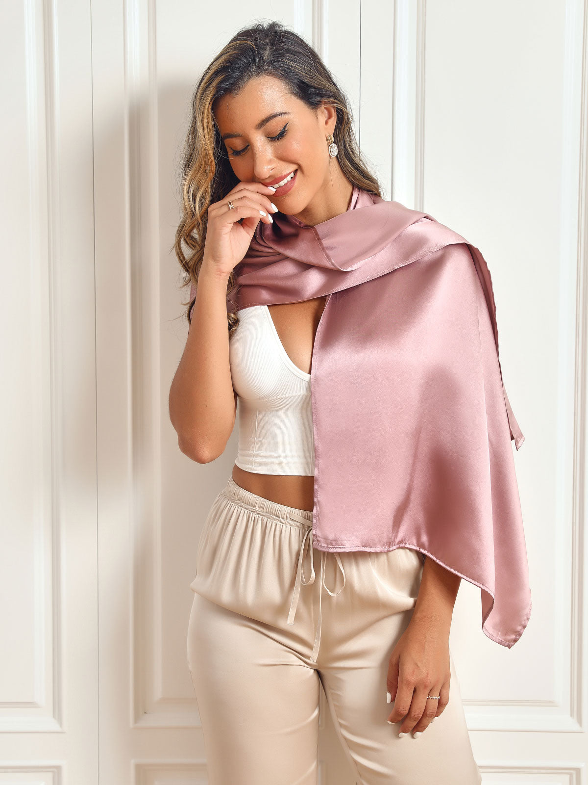 SilkSilky-NO Scarf BlekMauve 007