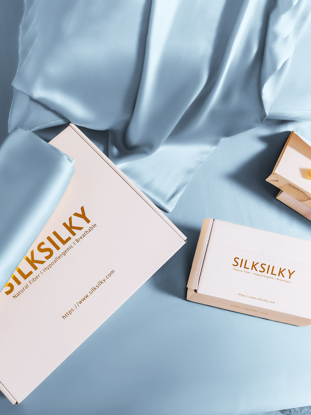 [Lyse Blå] SilkSilky-NO 19Momme Pillowcase 007