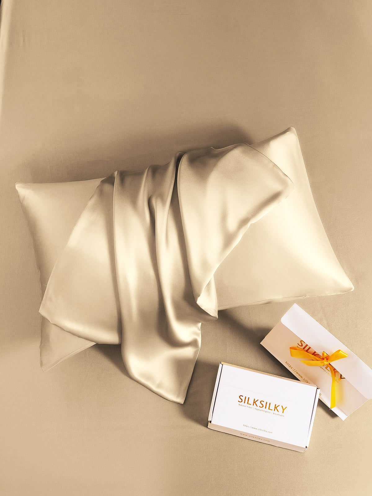 [Beige] SilkSilky-NO 19Momme Pillowcase 005