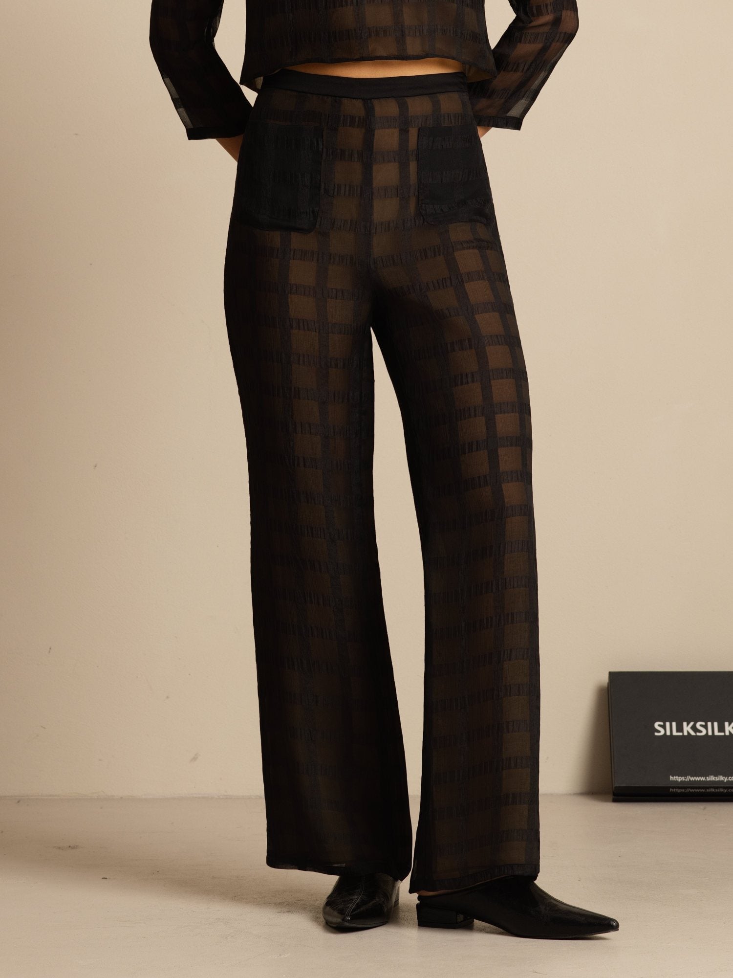 [Svart] SilkSilky-NO Womens Pants 001