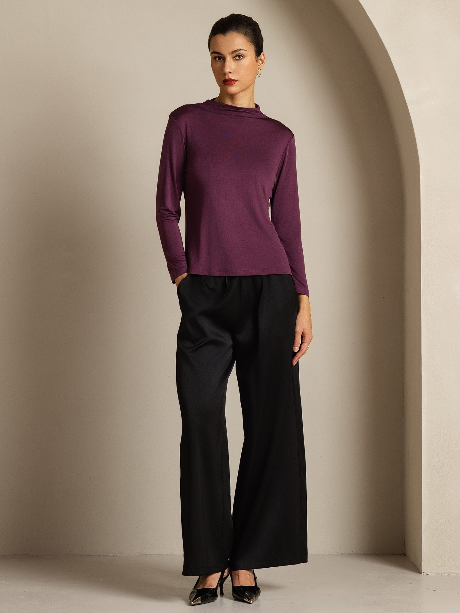 [Lilla] SilkSilky-NO Silke Womens T-Shirt 008