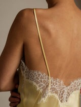 [Lys Gul] SilkSilky-NO Spaghetti Strap V Neck Camisole Topp 005