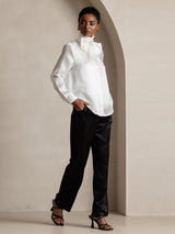 [Svart] SilkSilky-NO 19Momme Silke Womens Pants 006
