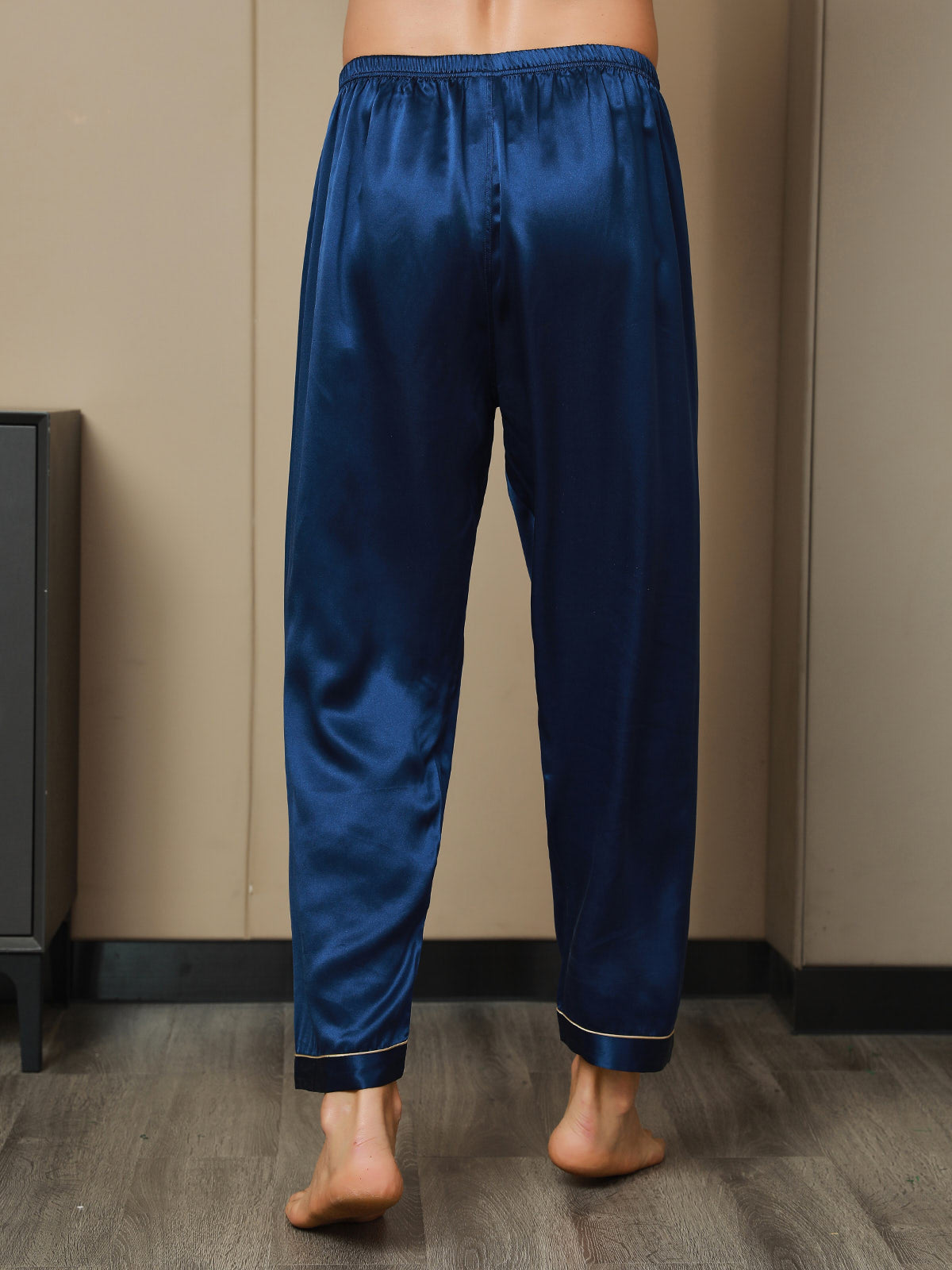 [Mørke blå] SilkSilky-NO Mens Sleep Bottoms 008