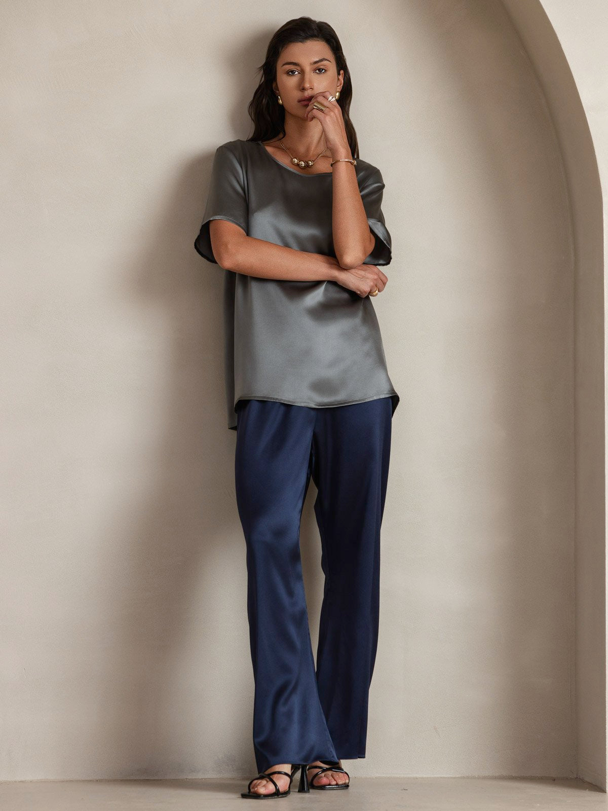 SilkSilky-NO Womens T-Shirt Mørkegrå 005