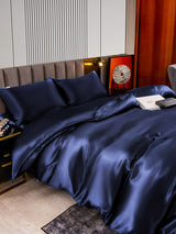 [Mørke blå] SilkSilky-NO 22Momme Bedding Set 007,