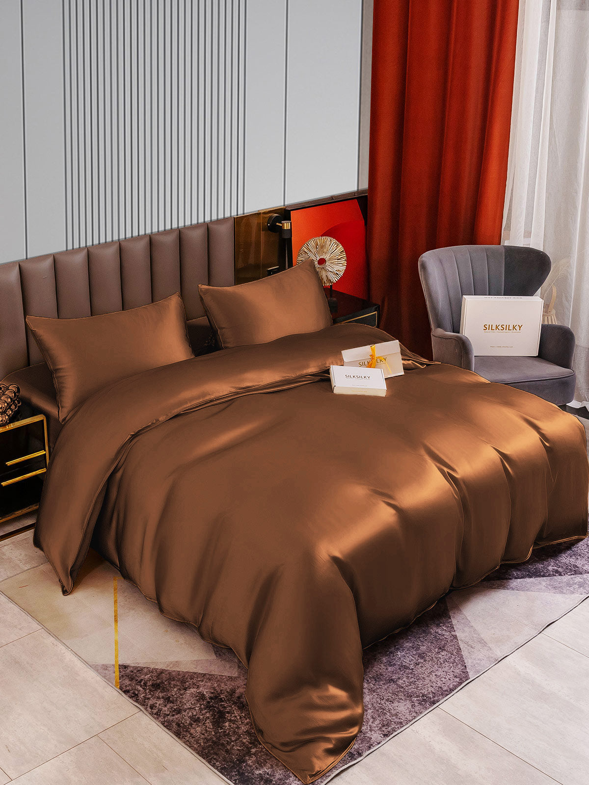 [Kaffe] SilkSilky-NO 22Momme Bedding Set 002