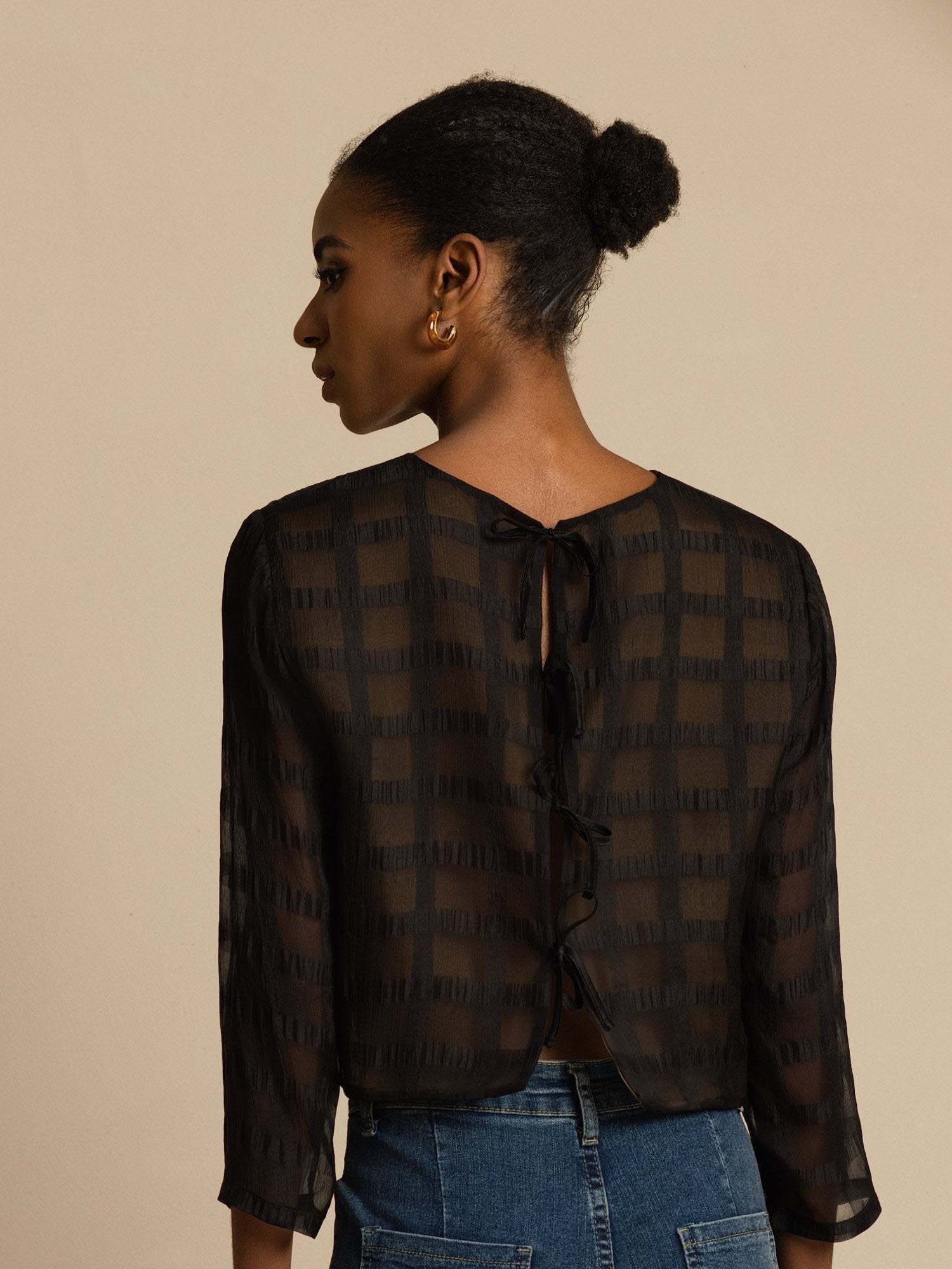 [Svart] SilkSilky-NO Blouse 002