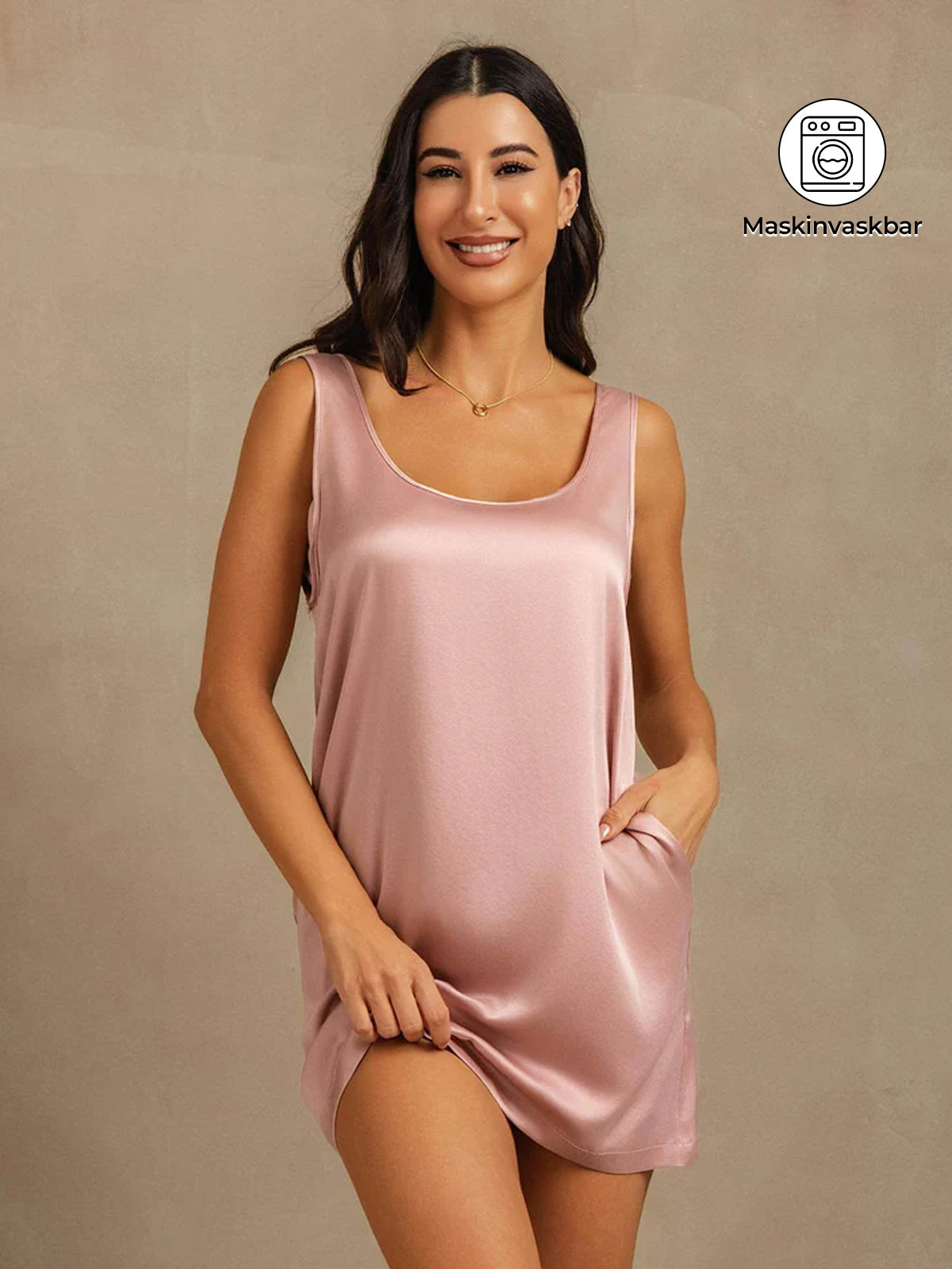 [Ferskenhud] SilkSilky-NO 19Momme Silke Nightgown 001