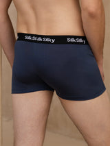 [Mørke blå] SilkSilky-NO 100% Silk Jersey Undertøy for Menn 002