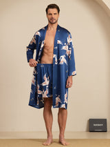 [Mørke blå] SilkSilky-NO 19Momme Long Sleeve Mens Pajamas 003