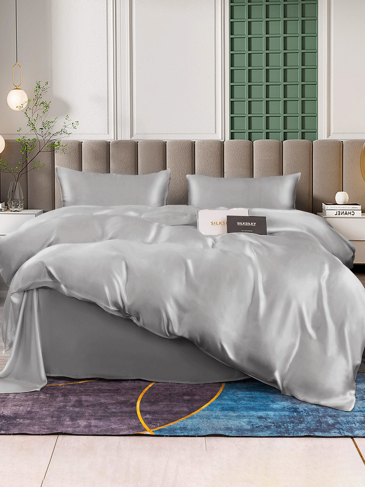 [Sølv] SilkSilky-NO 25Momme Bedding Set 002