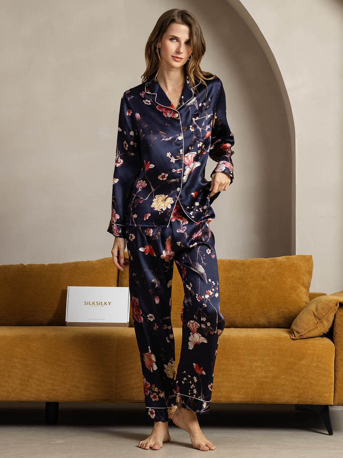[Marine Blomster] SilkSilky-NO Womens Pajamas 001