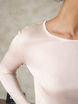 [Lyserosa] SilkSilky-NO Long Sleeve Round Neck Dame Langt Undertøy 007
