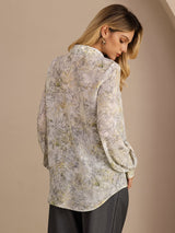 [Salvie Blomst] SilkSilky-NO Long Sleeve Lapel Collar Bluse 002
