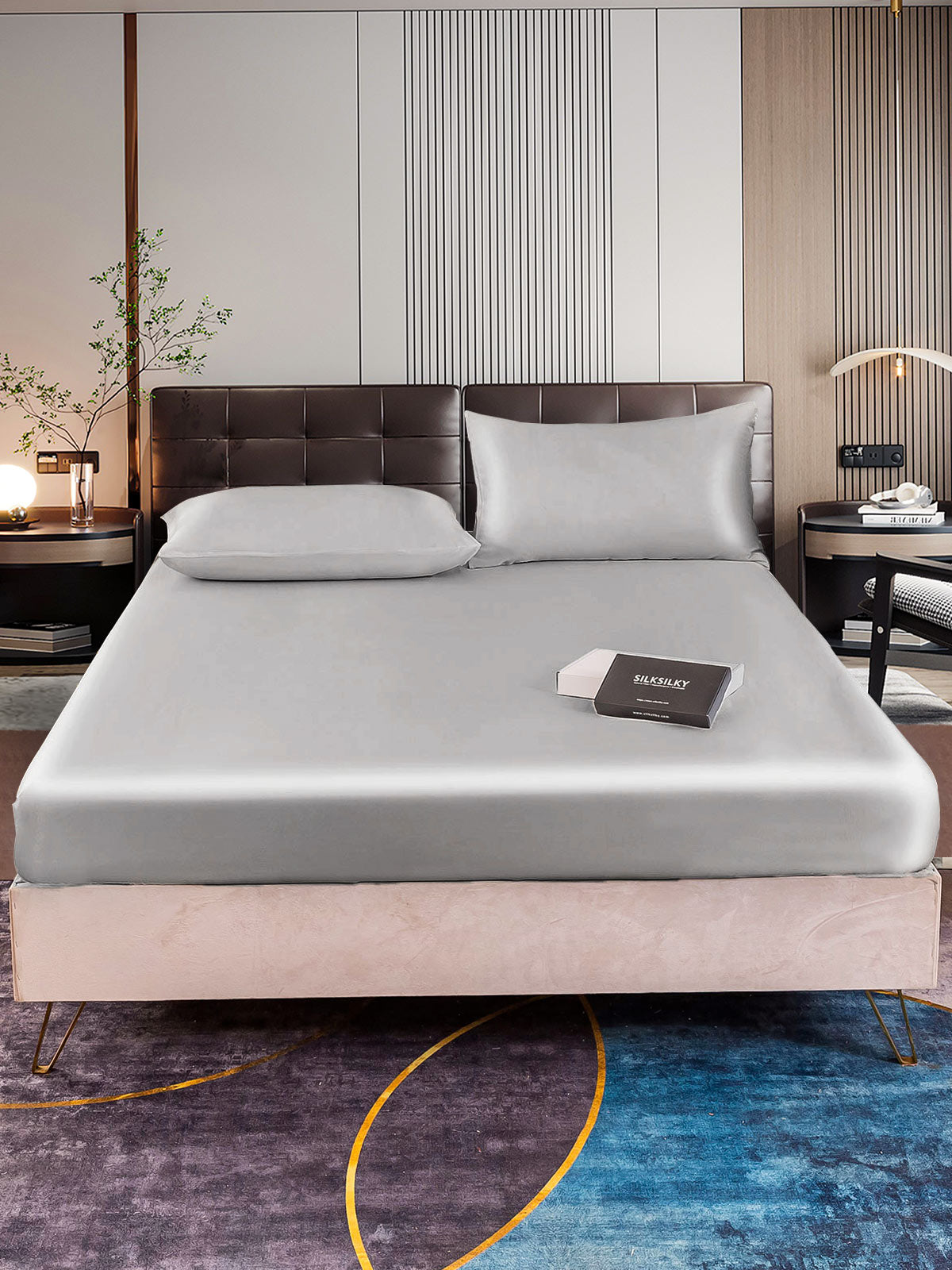 [Sølv] SilkSilky-NO 22Momme Bedding Set 001
