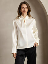 [Elfenbein] SilkSilky-NO 19Momme Silke Womens Shirt 001