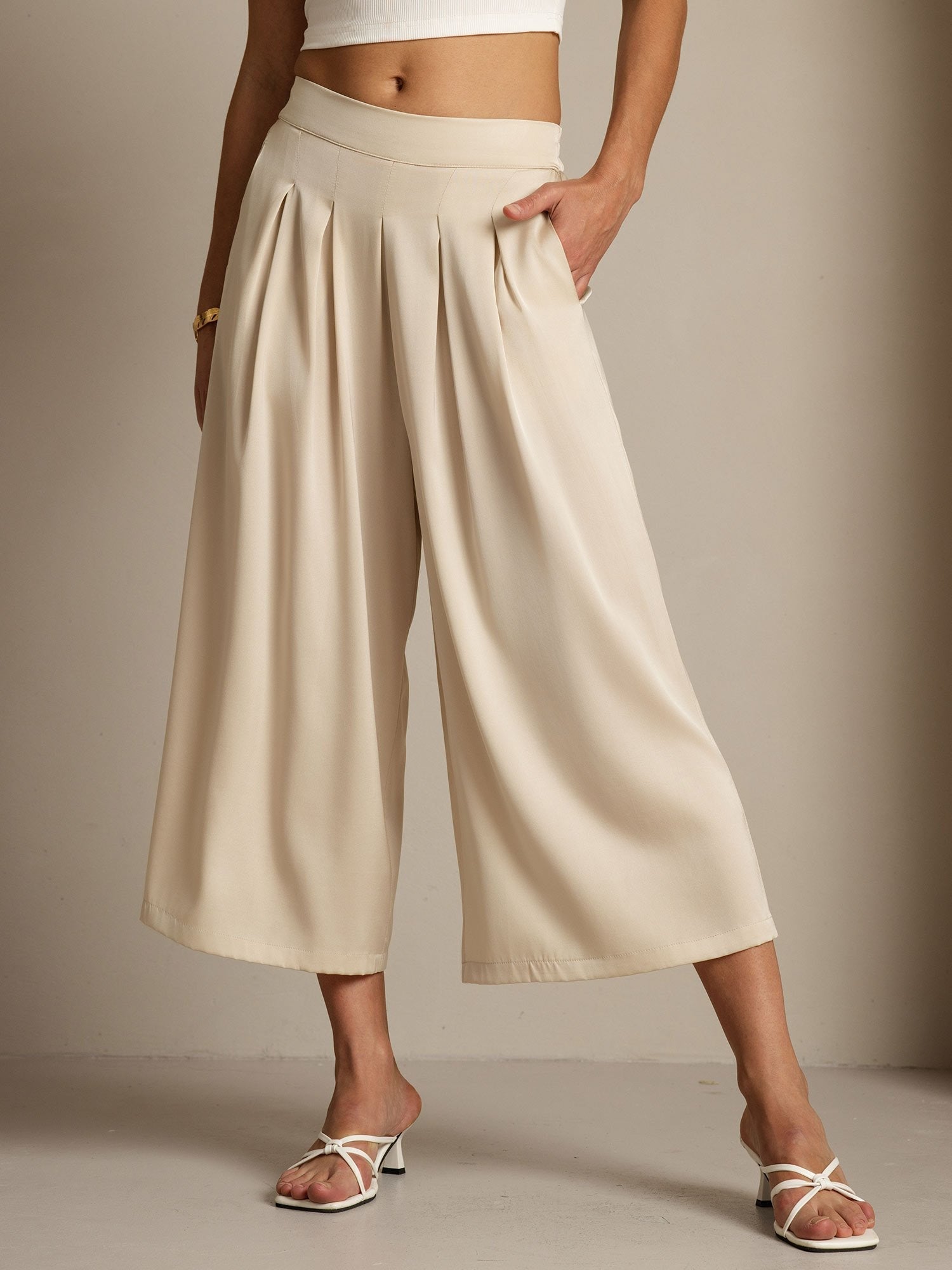 [Beige] SilkSilky-NO 19Momme Silke Womens Pants 003