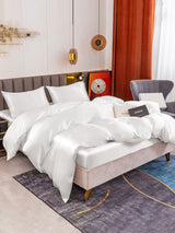 [Hvit] SilkSilky-NO 19Momme Bedding Set 005
