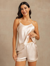 [Beige] SilkSilky-NO Spaghetti Strap V Neck Camisole sett 004