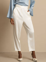 [Hvit] SilkSilky-NO 19Momme Silke Womens Pants 005