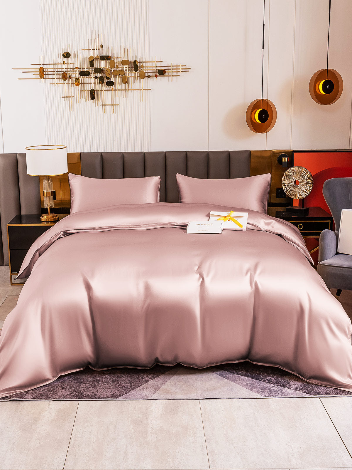 [Blek Mauve] SilkSilky-NO 19Momme Bedding Set 002