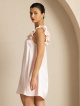 [Rosa] SilkSilky-NO Sleeveless Square Neck Nattkjole 003