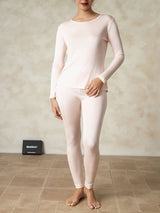 [Lyserosa] SilkSilky-NO Long Sleeve Round Neck Dame Langt Undertøy 005
