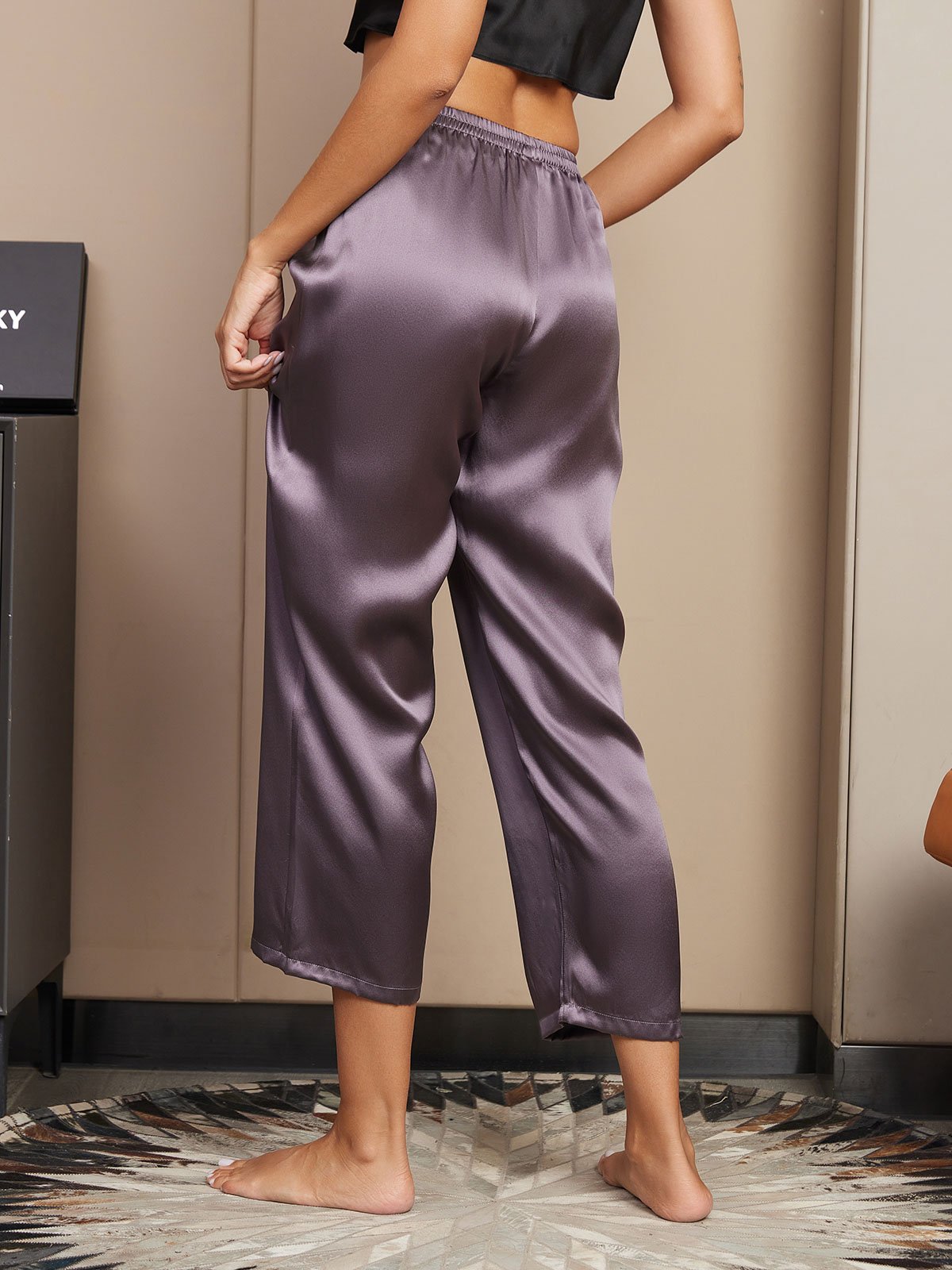 [Lilla Grå] SilkSilky-NO Womens Sleep Bottoms 002