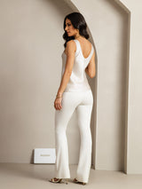 [Lysegrå] SilkSilky-NO Sleeveless V Neck Camisole Topp 003