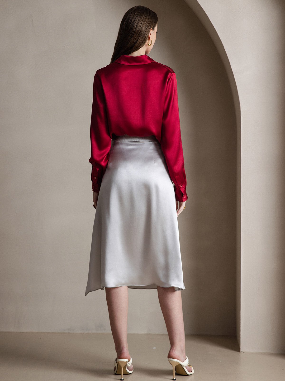 [Vin] SilkSilky-NO 19Momme Silke Womens Shirt 004