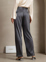 [Mørkegrå] SilkSilky-NO 19Momme Silke Womens Pants 006,