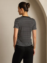 [SvartStripe] SilkSilky-NO Silke Womens T-Shirt 002