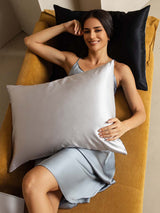 [Lysegrå+Hvit] SilkSilky-NO 22Momme Pillowcase 003