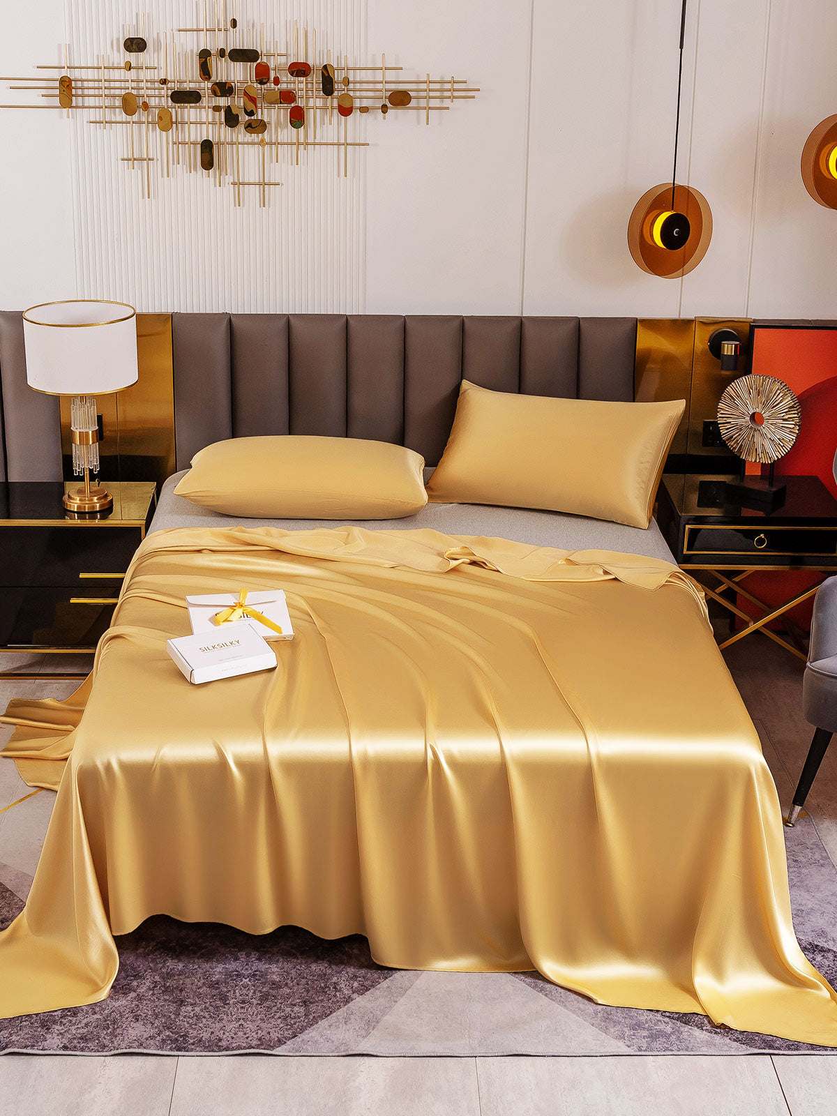 [Champagne] SilkSilky-NO 19Momme Bedding Set 002