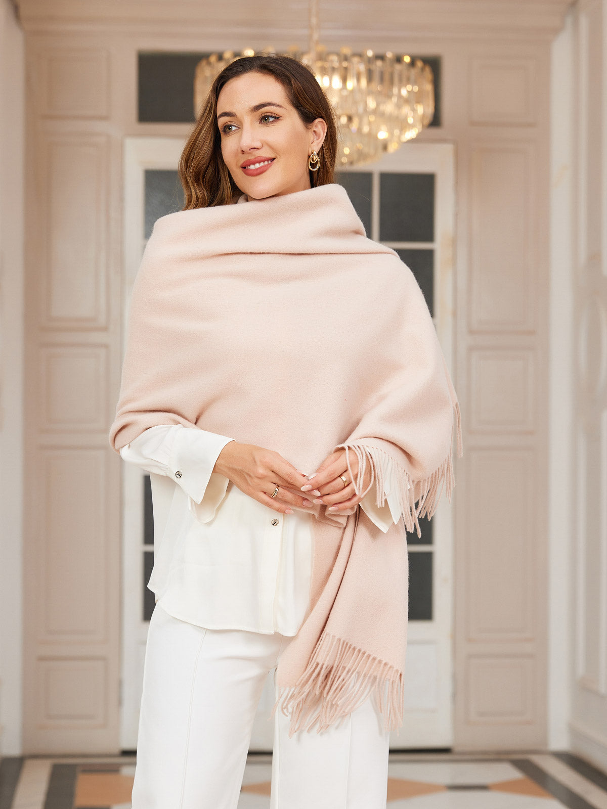 [Beige] SilkSilky-NO Ull Scarf 003