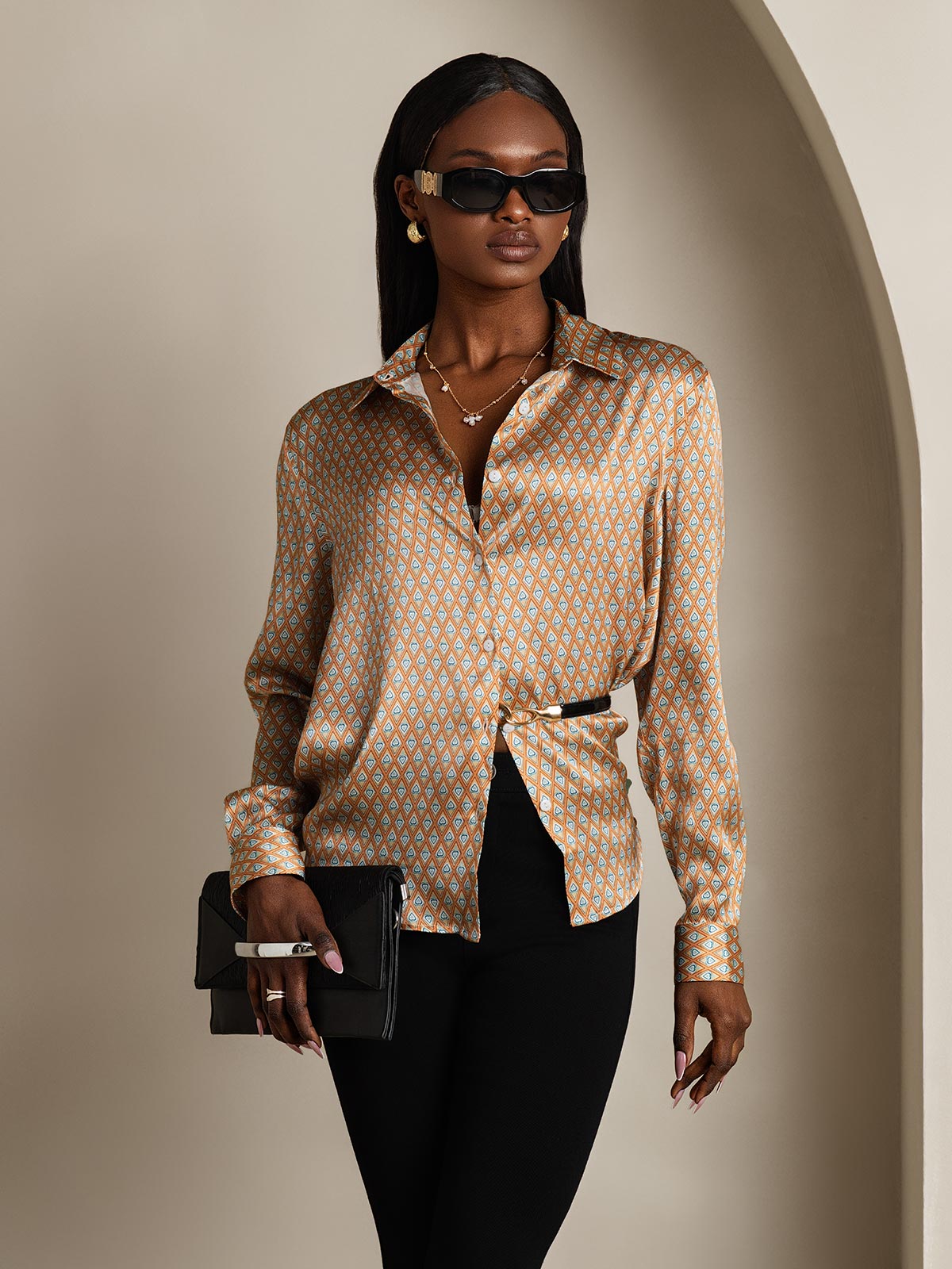 [Floral] SilkSilky-NO Silke Womens Shirt 006