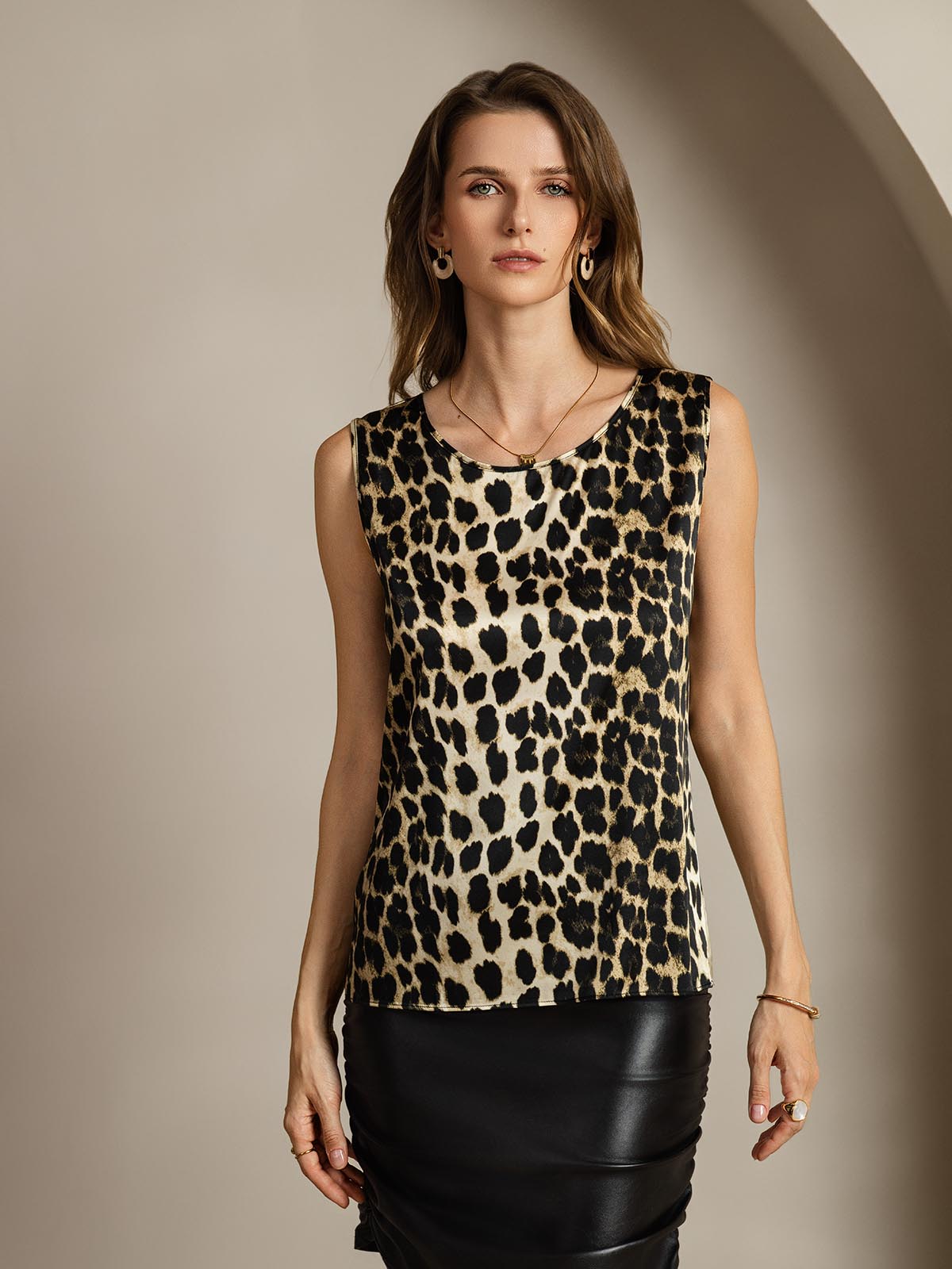 [Leopard] SilkSilky-NO 19Momme Silke Camisoles 001